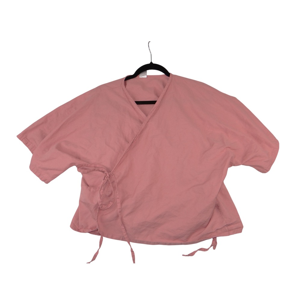 Fashion Seal Healthcare Pink Wrap Scrub Top Short Sleeve Medical Uniform 3587